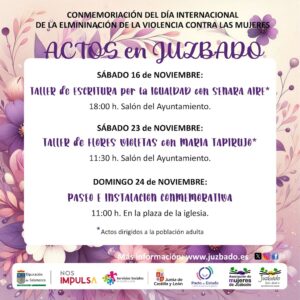 Juzbado, 25N, Día internacional de la eliminación de la violencia contra la mujer, Asociación de Mujeres de Juzbado, noviembre 2024 Juzbado, 25N, Día internacional de la eliminación de la violencia contra la mujer, Asociación de Mujeres de Juzbado, noviembre 2024